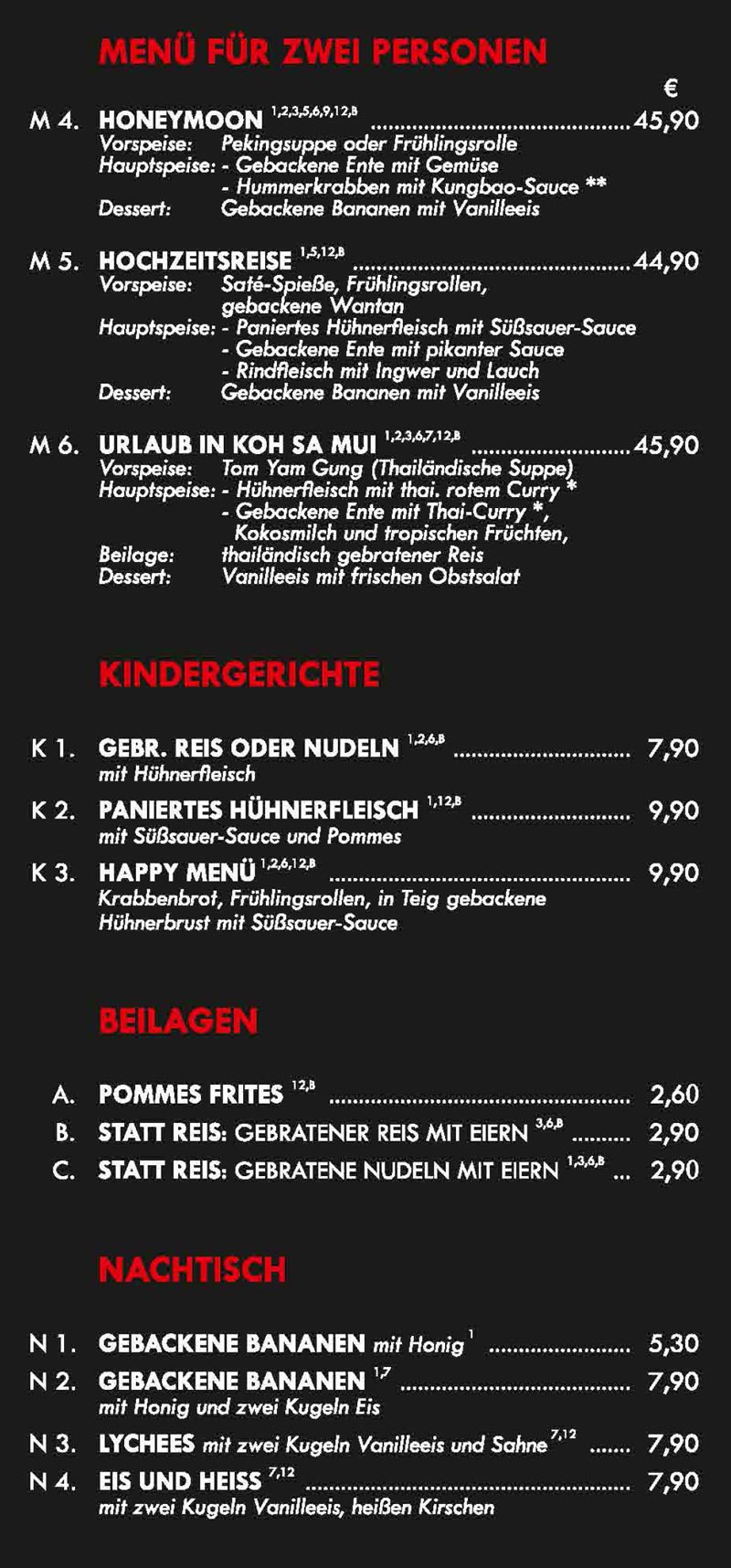 Speisekarte China Garden Restaurant Ratingen